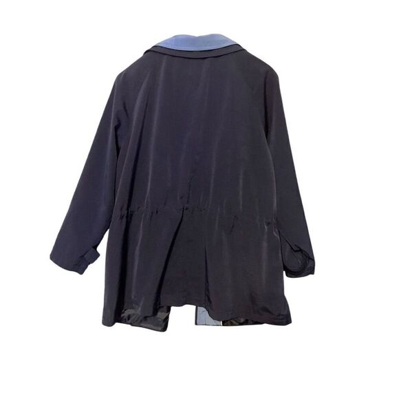 Gallery Women's Blue Mid-Length Raincoat Jacket Size M - Picture 2 of 8